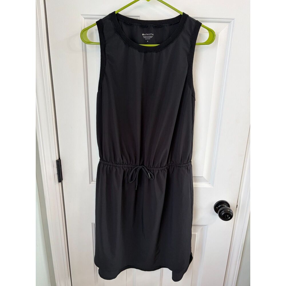 Athleta Rincon Tank Dress Black Size M Athleisure Workout Tennis Golf